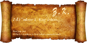 Zámbori Koridon névjegykártya